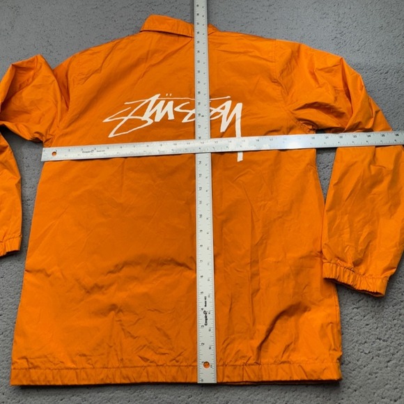 Stussy Jacket Mens Extra Small Orange Full Snap Coach‎ Windbreaker Streetwear - Picture 13 of 14